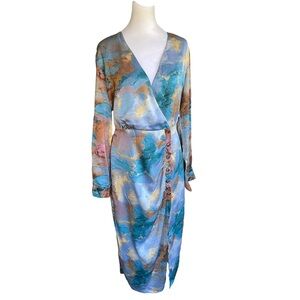 FORE Abstract Print Midi Dress Women’s Large